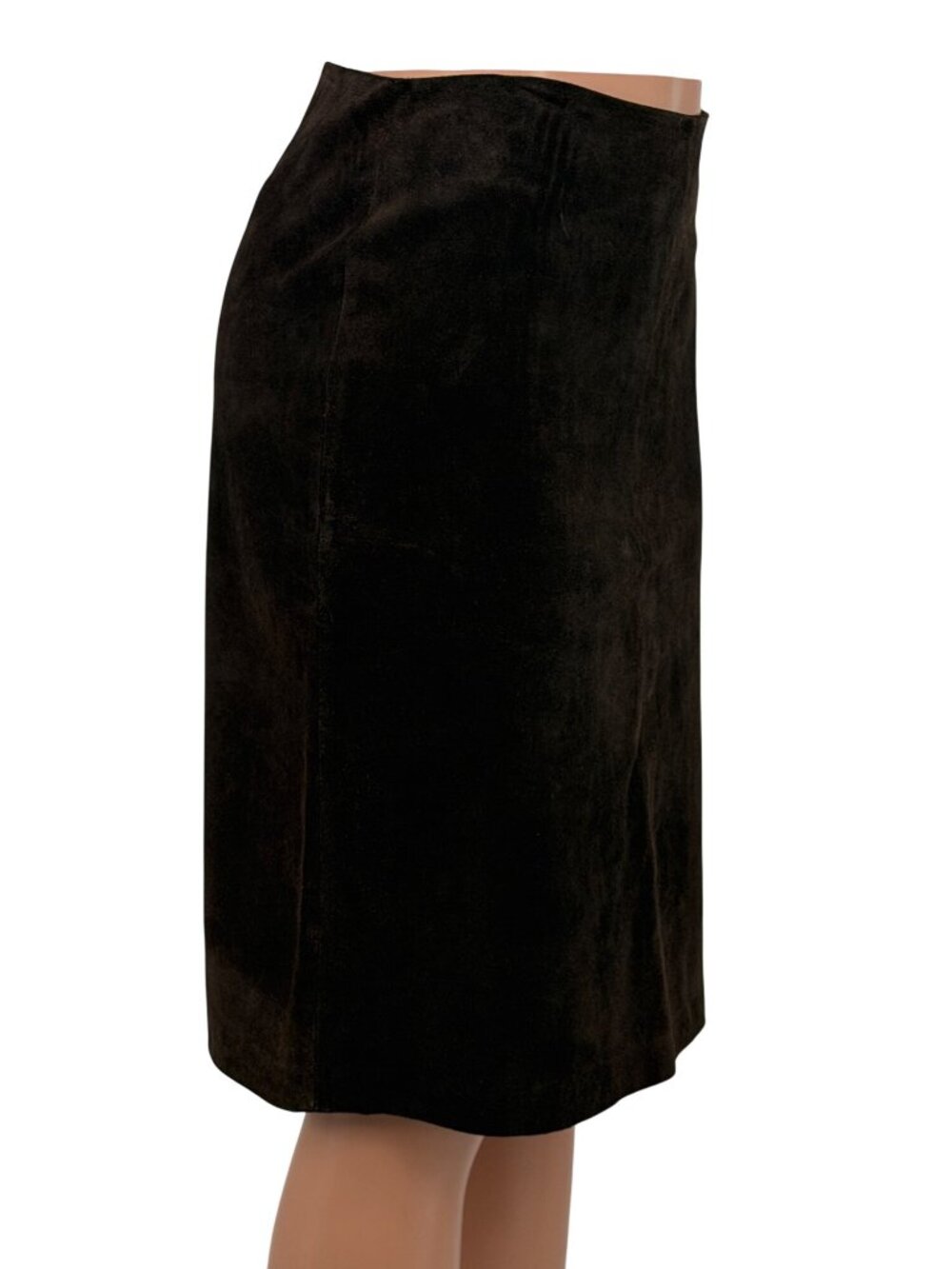 VTG 2003 GAP Blue Label Brown Suede Column Skirt 2| Dark Academia Boho 70s Retro - Picture 5 of 16